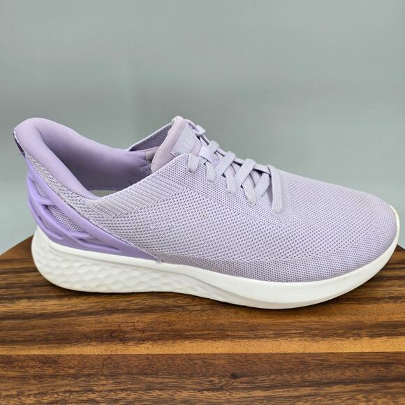 Kizik Shoes - Kizik Athens Shoes Womens 10.5 Wide Purple Lilac Knit Slip On Lace Up Sneakers